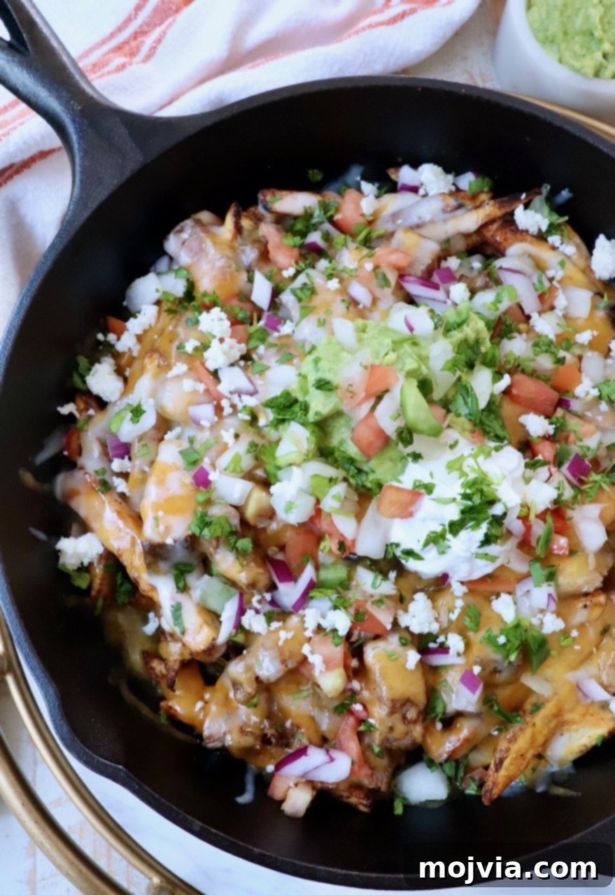 Ultimate Grilled Steak Fries 12 carne asada fries in cast iron skillet