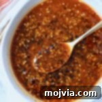 salsa macha in bowl with spoon