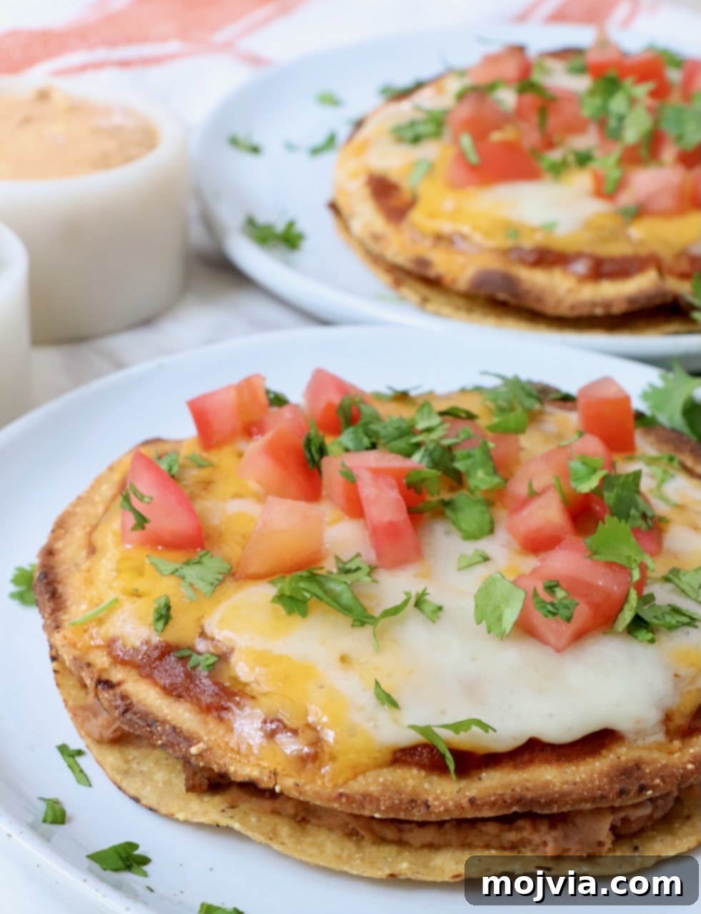 Mexican pizza on plate