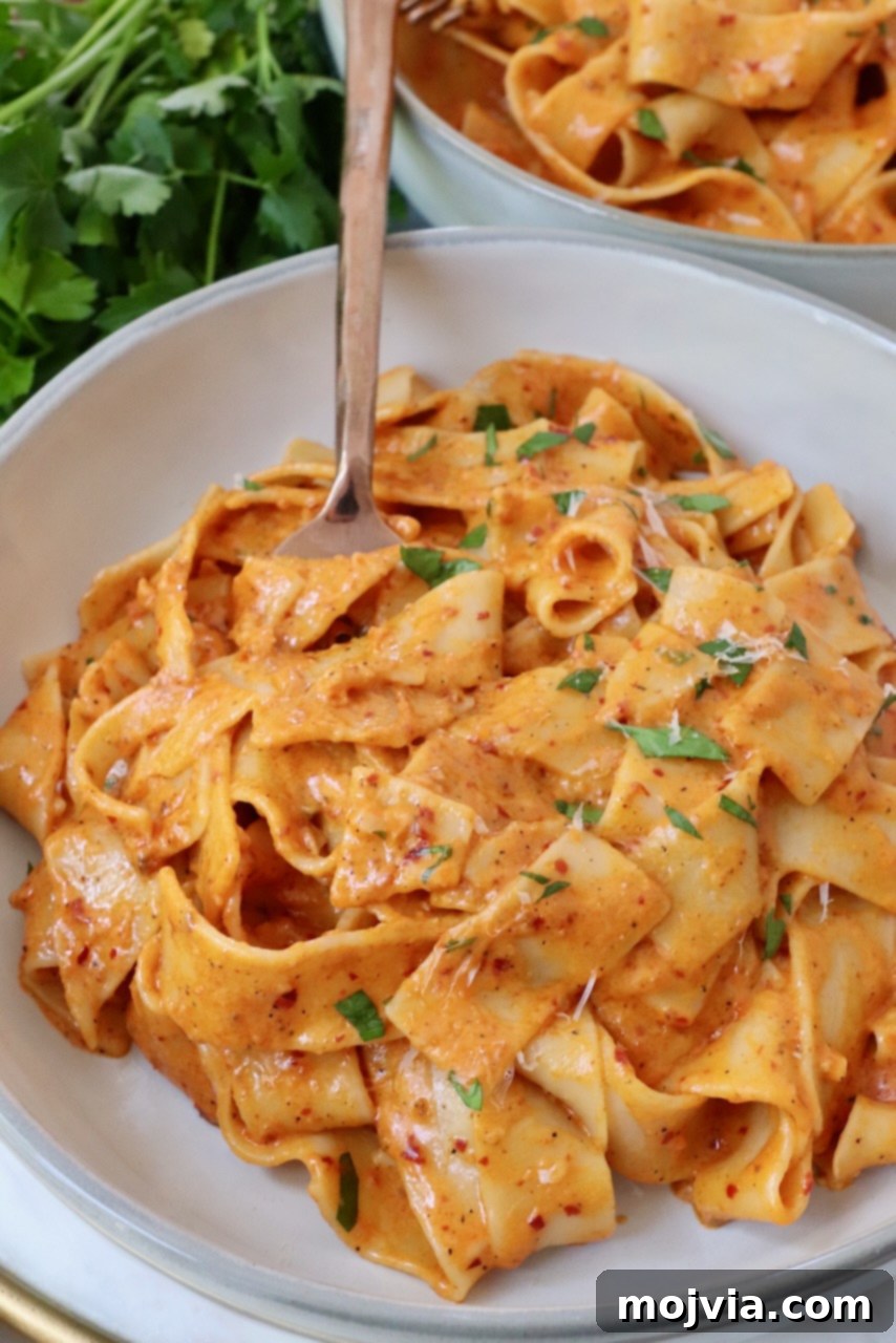 Calabrian Fire Pasta 10 nduja pasta in bowl with fork
