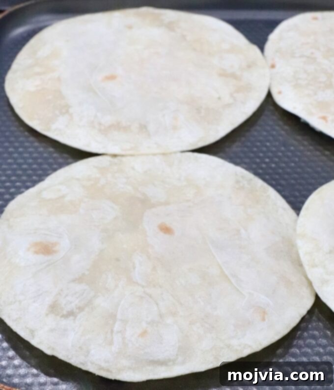 tortillas on a griddle