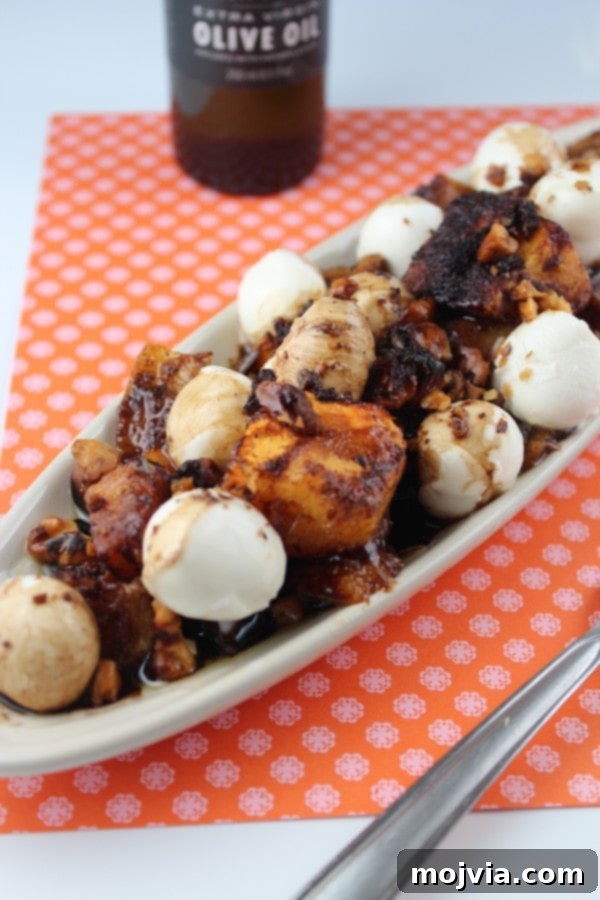Balsamic Glaze Butternut Squash Mozzarella Salad - A vibrant, healthy, and easy-to-make vegetarian dish perfect for any occasion.