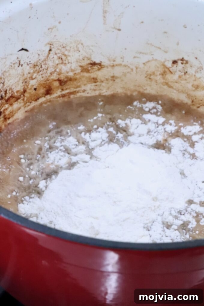 Caramelized Onion Beef Braise 7 beef broth and flour in a large pot
