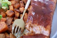 Grilled Salmon with Maple-Glazed Sweet Potatoes