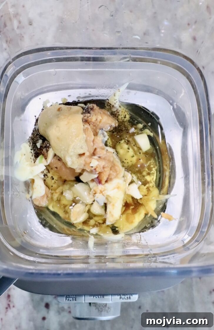 Miso Caesar Dressing Recipe: Creamy Umami Salad Dressing 6 mayonnaise, miso paste, garlic, and oil in a blender